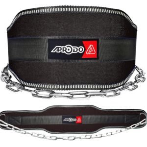 APRODO Sports DIP Belt with Steel Chain 36 INCHES Weighted Chain for DIPS Pull UPS Weight Lifting Crossfit ONE Size FITS All