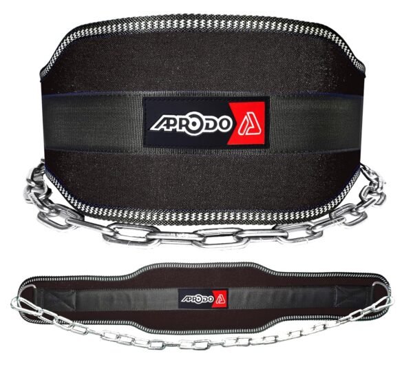 APRODO Sports DIP Belt with Steel Chain 36 INCHES Weighted Chain for DIPS Pull UPS Weight Lifting Crossfit ONE Size FITS All