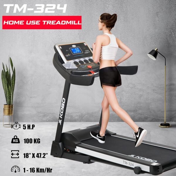 Kobo 2.5 HP - 5 HP Peak DC Motorised Treadmill for Home Use with Bluetooth Connectivity APP - Image 2